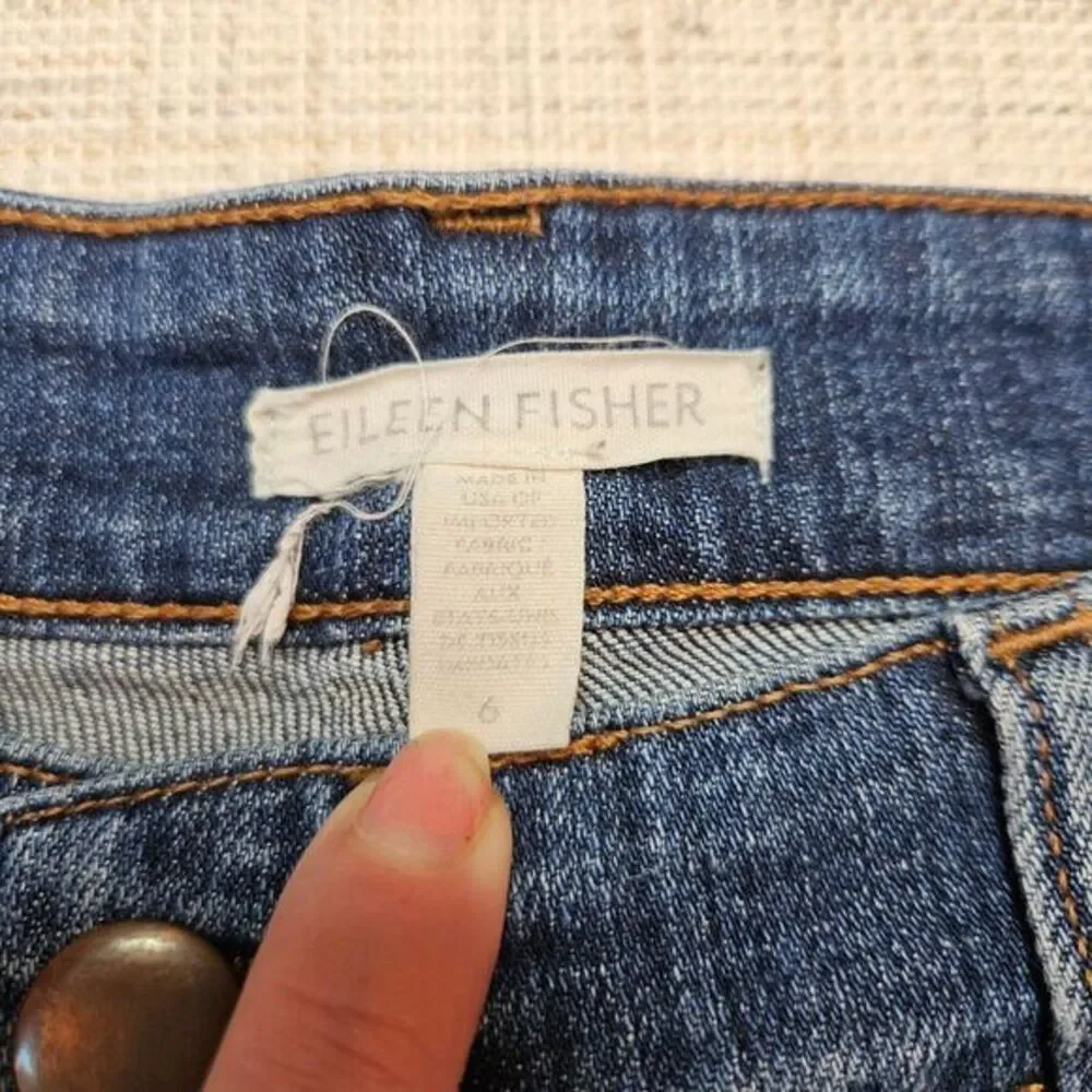 Eileen Fisher‎ Classic Medium Wash Straight Leg Denim Jeans Size 6 - Picture 4 of 6